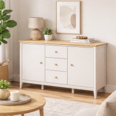 Caldecott Large Sideboard - Light Oak/Stone Grey Caldecott Large Sideboard - Light Oak/Stone Grey