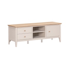 Caldecott TV Unit - Light Oak/Stone Grey