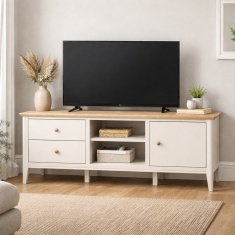 Caldecott TV Unit - Light Oak/Stone Grey Caldecott TV Unit - Light Oak/Stone Grey
