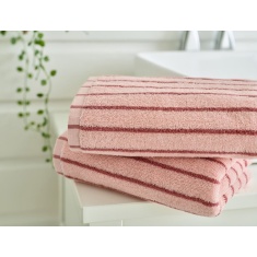 Deyongs Malmo Stripe Towel - Pink/Rose