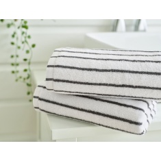 Deyongs Malmo Stripe Towel - White/Grey