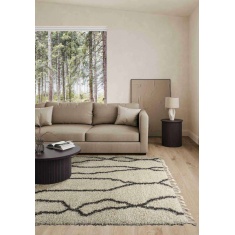 Mastercraft Twilight 039-0006/6933 Fringed Shaggy Rug - Cream/Black