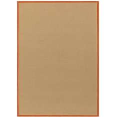Asiatic Bordo Boucle Border Rug - Rust/Linen