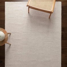 Asiatic Theodore Modern Hatch Rug - White & Sand