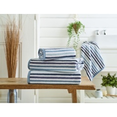 Deyongs Bliss Linear Stripe Towel - Blue