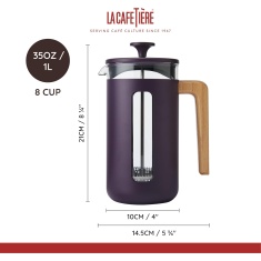 La Cafetiere Pisa 8 Cup Cafetiere 1L - Purple