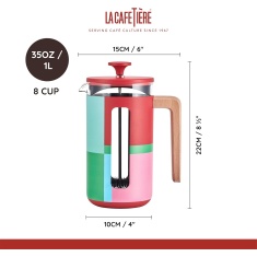 La Cafetiere Pisa 8 Cup Cafetiere 1L - Block