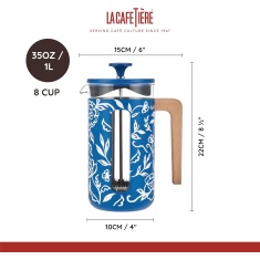 La Cafetiere Pisa 8 Cup Cafetiere 1L - Floral