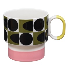 Orla Kiely Spot Square Oval Mug - Pink