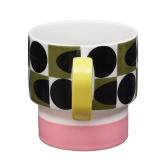 Orla Kiely Spot Square Oval Mug - Pink