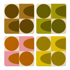 Orla Kiely Spot Square Oval Coasters Set of 4