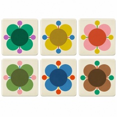 Orla Kiely Atomic Flower Coasters Set of 6