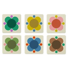 Orla Kiely Atomic Flower Coasters Set of 6