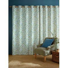 Laura Ashley Brayton Leaves Lined Eyelet Curtains - Multi