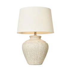 BHS Flora Stone Effect Table Lamp - Natural