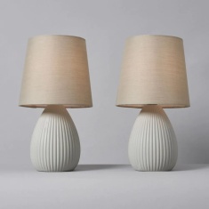 BHS Freya Teardrop Ceramic Table Lamp Pack of 2 - Grey