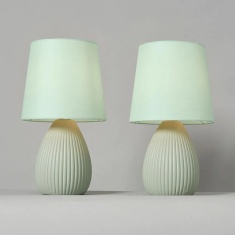 BHS Freya Teardrop Ceramic Table Lamp Pack of 2 - Green