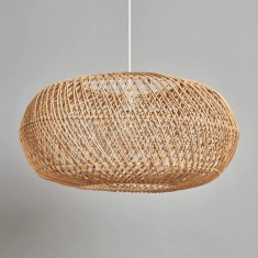 BHS Kyle Large Oval Rattan EasyFit Shade 60cm - Natural