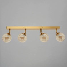 BHS Vanity 4 Light Spotlight Bar - Satin Brass