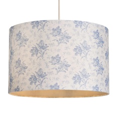 BHS Dora Floral Printed Drum Shade 35cm - Blue