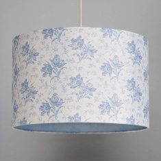 BHS Dora Floral Printed Drum Shade 35cm - Blue