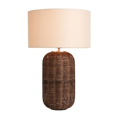 BHS Garvey Large Rattan Table Lamp - Walnut
