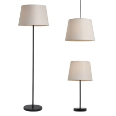 BHS Brie Floor & Table Set with EasyFit Shade - Black