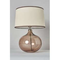 BHS Petrice Mink Glass Ball Large Table Lamp - Brown