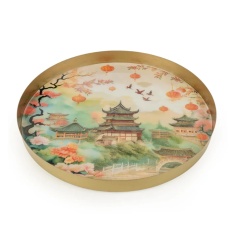 Candlelight Metal Tray Chengdu Sakura Blossom 32cm