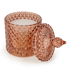 Candlelight Small Round Embossed Jar Candle Jhangye Pomegranate & Cassis