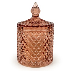 Candlelight Small Round Embossed Jar Candle Jhangye Pomegranate & Cassis