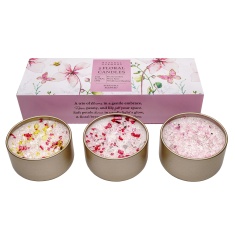 Best Kept Secrets Floral Collection Natural Harmony Three Lites Candle Set
