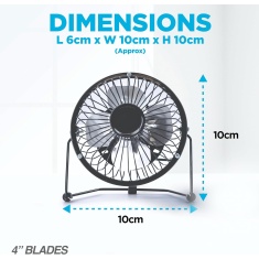 Status 4-inch USB Mini Fan - Black