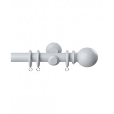Speedy Woodland Ball Wooden Curtain Pole 28mm - White
