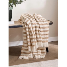 HOEM Clyne Stripe Tassled Throw 130x180cm - Brown HOEM Clyne Stripe Tassled Throw 130x180cm - Brown