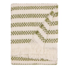 HOEM Clyne Strpe Tassled Throw 130x180cm - Olive HOEM Clyne Strpe Tassled Throw 130x180cm - Olive