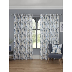 Sundour Bamford Abstact Lined Eyelet Curtains - Cobalt Sundour Bamford Abstact Lined Eyelet Curtains - Cobalt