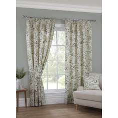 Sundour Cleo Willow Lined Pencil Pleat Curtains - Green