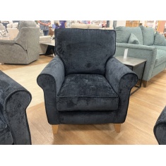 Alstons Paulina Chair in Ink Chadbury Velvet Fabric with Light Feet