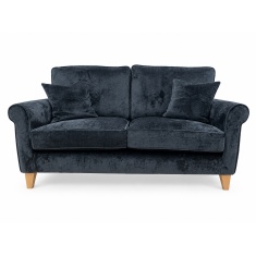 Alstons Paulina 2 Seater Sofa in Ink Chadbury Velvet Fabric with Light Feet
