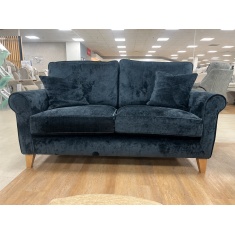 Alstons Paulina 2 Seater Sofa in Ink Chadbury Velvet Fabric with Light Feet