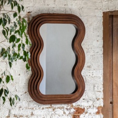 Gallery Direct Hasker Small Wavy Edge Mirror 62x90cm - Wooden