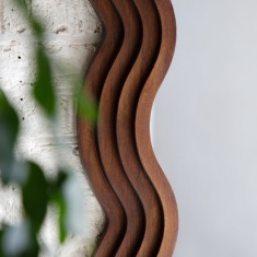 Gallery Direct Hasker Small Wavy Edge Mirror 62x90cm - Wooden