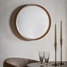 Gallery Direct Cedar Small Round Mirror 56cm - Oak