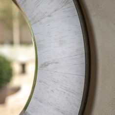 Gallery Direct Hackney Mirror Round 90cm - White Oak / Grey