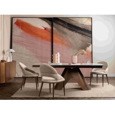 Davos 180-260cm Extending Dining Table - Brushed Bronze/White Marble Davos 180-260cm Extending Dining Table - Brushed Bronze/White Marble