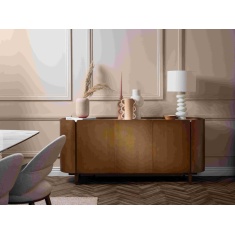 Davos Wide Sideboard - Brushed Bronze/White Marble Davos Wide Sideboard - Brushed Bronze/White Marble