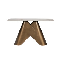 Davos Console Table - Brushed Bronze/White Marble Davos Console Table - Brushed Bronze/White Marble
