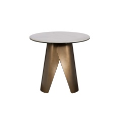Davos Lamp Table - Brushed Bronze/White Marble Davos Lamp Table - Brushed Bronze/White Marble
