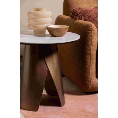 Davos Lamp Table - Brushed Bronze/White Marble Davos Lamp Table - Brushed Bronze/White Marble